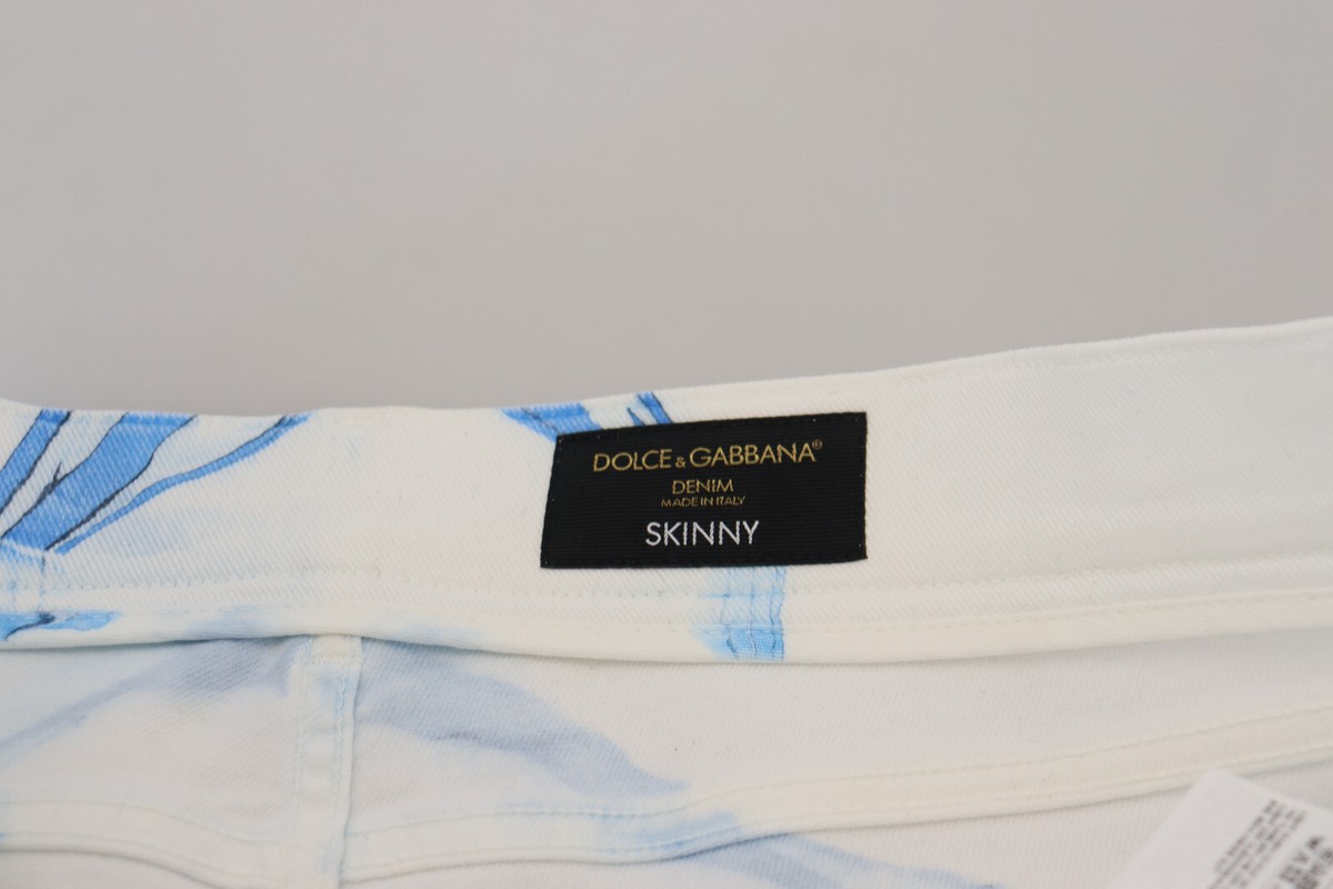 Dolce & Gabbana ホワイト ストレートデニム DOLCE & GABBANA White Blue Denim Cotton Jeans Stretch Skinny
