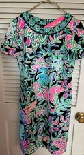 ☘Lilly Pulitzer Tamaya Onyx "Let's Get Wild" Short Sleeve Dress Small NWT ☘