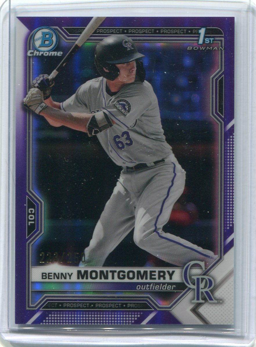 2021 Bowman Chrome Draft Purple Refractor Benny Montgomery /250