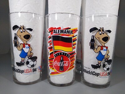 6 FIFA World Cup USA 1994 Alemania Germany Coca Cola 10oz Glass