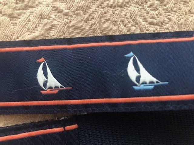 Boys belt navy with ships