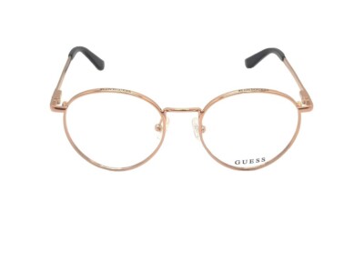 GUESS GU2725-V (028) Rundes Brillengestell aus goldfarbenem Metall