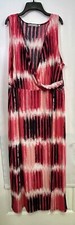 NY Collection Sleeveless V-Neck Maxi Dress Pink/Red Women’s Size 2X
