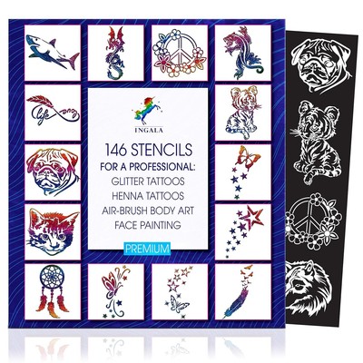 INGALA Premium Stencils Set - 146 Unique Artistic 146 Count (Pack of 1), Rose 