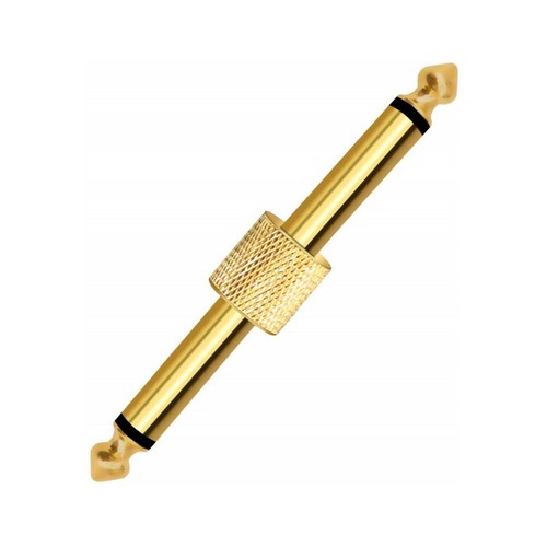 1x 6.35mm 1/4 inch Male to Male Plug Copper Pedal Connector Straight Gold Plated - Picture 1 of 8