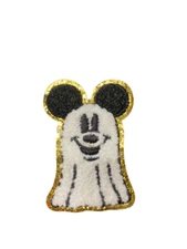 Mickey Ears Ghost HalloweenPatch, Iron On/Sew On