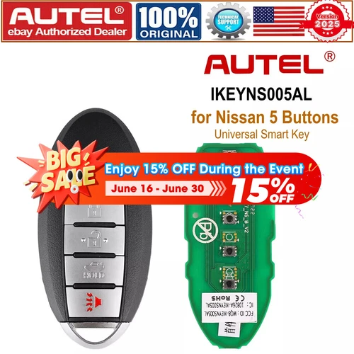 AUTEL MAXIIM Ikey Premium Style IKEYNS005AL Nissan 5 Buttons Universal Smart key
