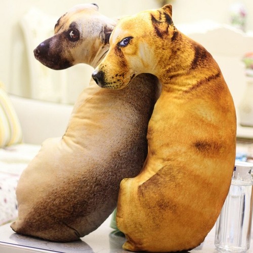 3D Simulation Plush Dog Tiger Cushion Kids Toy Dolls Stuffed Animal 40cm - Picture 2 of 12