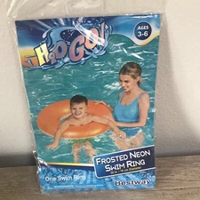 H2O Go! Bestway Frosted Neon Swim Ring 30 in. Orange 3-6 Years