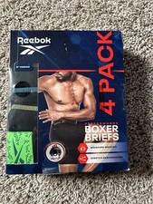 Reebok Men's Performance Boxer Briefs 4pk Size Large Moisture Wicking 6  Inseam