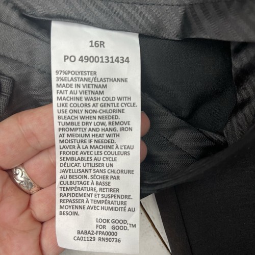 Black Dress Pants Straight Leg Junior Teen Boys Size 16R - Picture 2 of 8