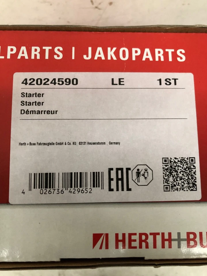 HERTH+BUSS 42024590 Starter motor FOR MERCEDES-BENZ C E S CLASS SPRINTER ETC - Image 2 of 4