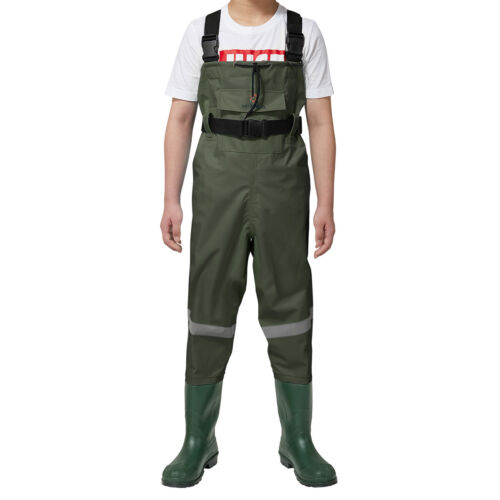 HISEA Kids Fishing Chest Waders Anti-Slip Bootfoot Nylon PVC Waterproof Hunting - Picture 8 of 22