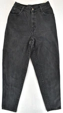 Vintage 90s Gitano Black Denim Jeans High Waist Tapered Leg Women's Size 8 Long