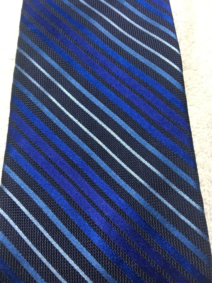 CORBATA EXPRESS HOMBRE RAYAS AZULES Y NEGRAS 3,75 X 61 Foto 3 de 4