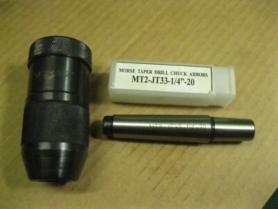1/32'' - 1/2'' Light Duty JT33 Jacob Style Keyless Drill Press Chuck +Morse Tapper