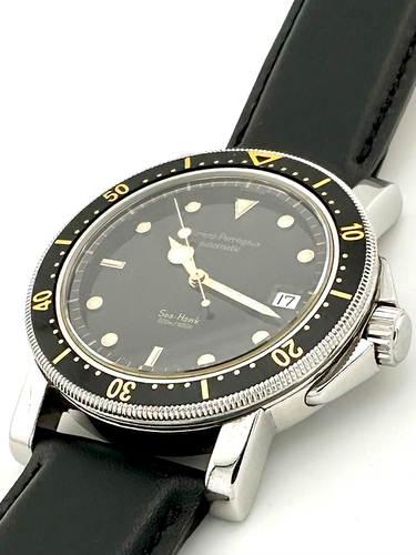 Girard-Perregaux Sea Hawk 7300 Automatic Date Black Steel Men's Watch 38mm - Picture 6 of 8