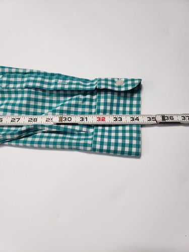 Camisa J.CREW Para Hombres XL 17-17.5 THOMPSON Flex Sin Arrugas Cuadros de Guinga Abotonada - Imagen 9 de 10