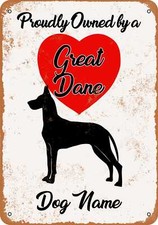 METAL SIGN - CUSTOM DOG NAME - Great Dane 2 - Vintage Look