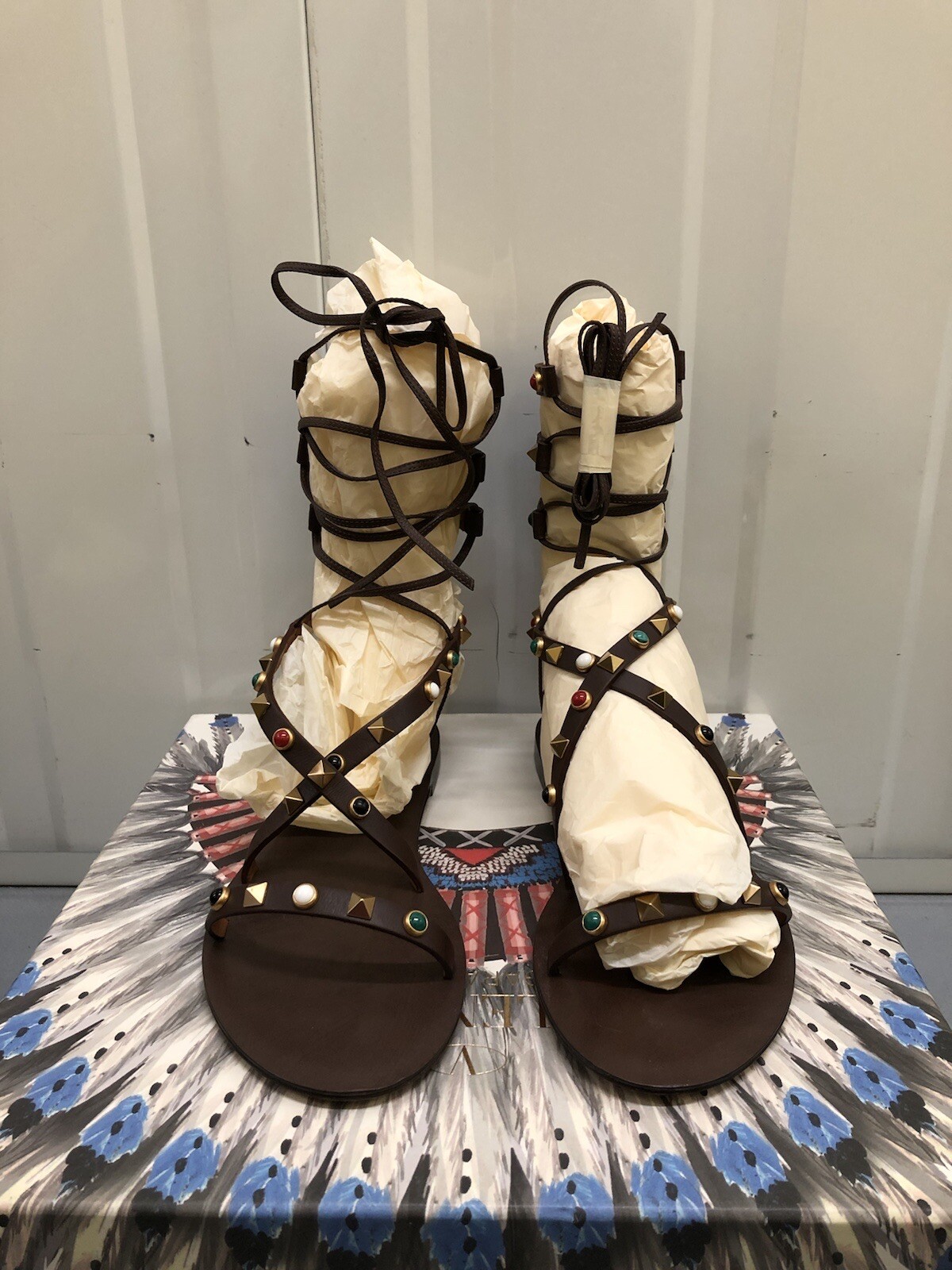 Valentino Garavani Rockstud Leather Gladiator Flat Sandals UK 5 EU 38 SOLD OUT