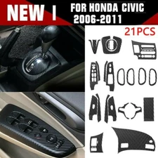 Car Interior Decals 3D Carbon Fiber Accessories For Honda Civic 2006-2011