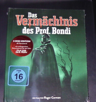 DAS VERMÄCHTNIS DES PROFFESOR BONDI LIMITIERTES MEDIABOOK 2 BLU RAY + DVD NEU