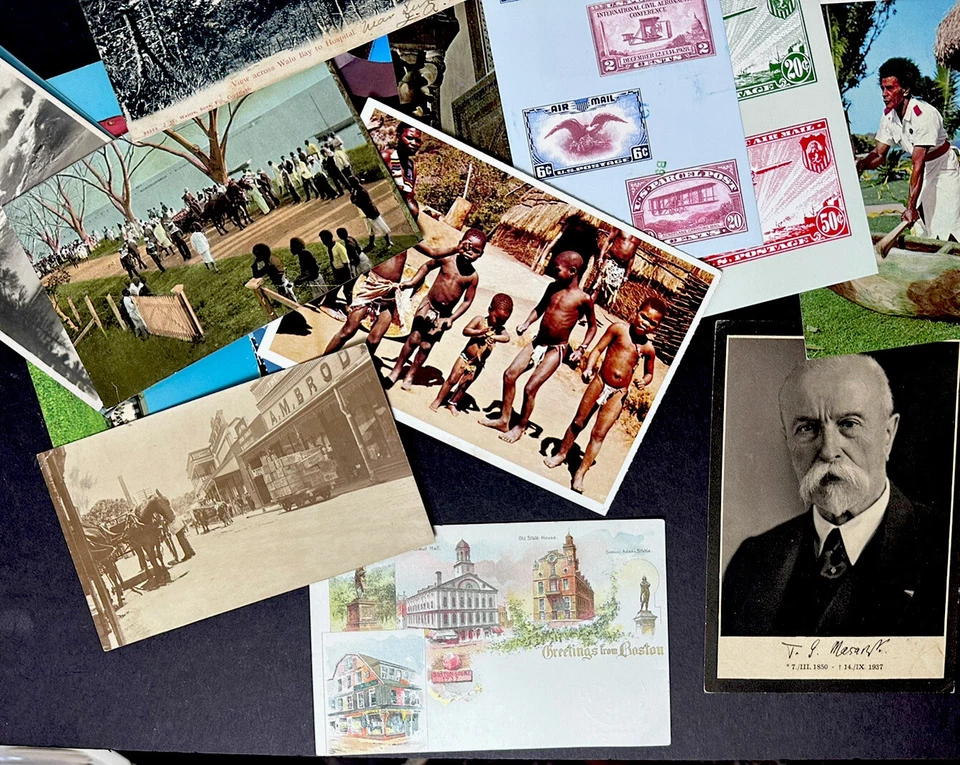 Lot of 170+ Postcards FDC Cards 1910-1970's Fiji South Africa US Boston VA NH - Image 3 of 4