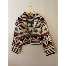 Flashback Vintage Southwest Aztec Cropped Cowgirl Western Ranch Jacket M