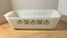 Vintage Fire King Anchor Hocking 1 Qt Loaf Dish Green Meadow #441 -11"