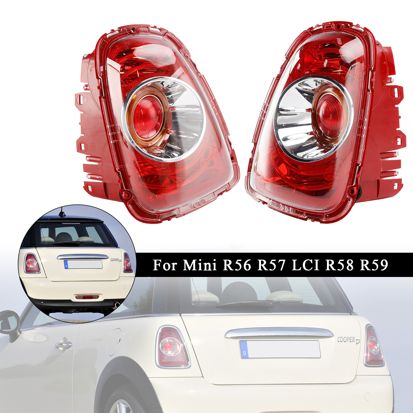 Rear L+R Tail Light 63217255909 63217255910 For Mini R56 R57 LCI R58 R59 F4 F8