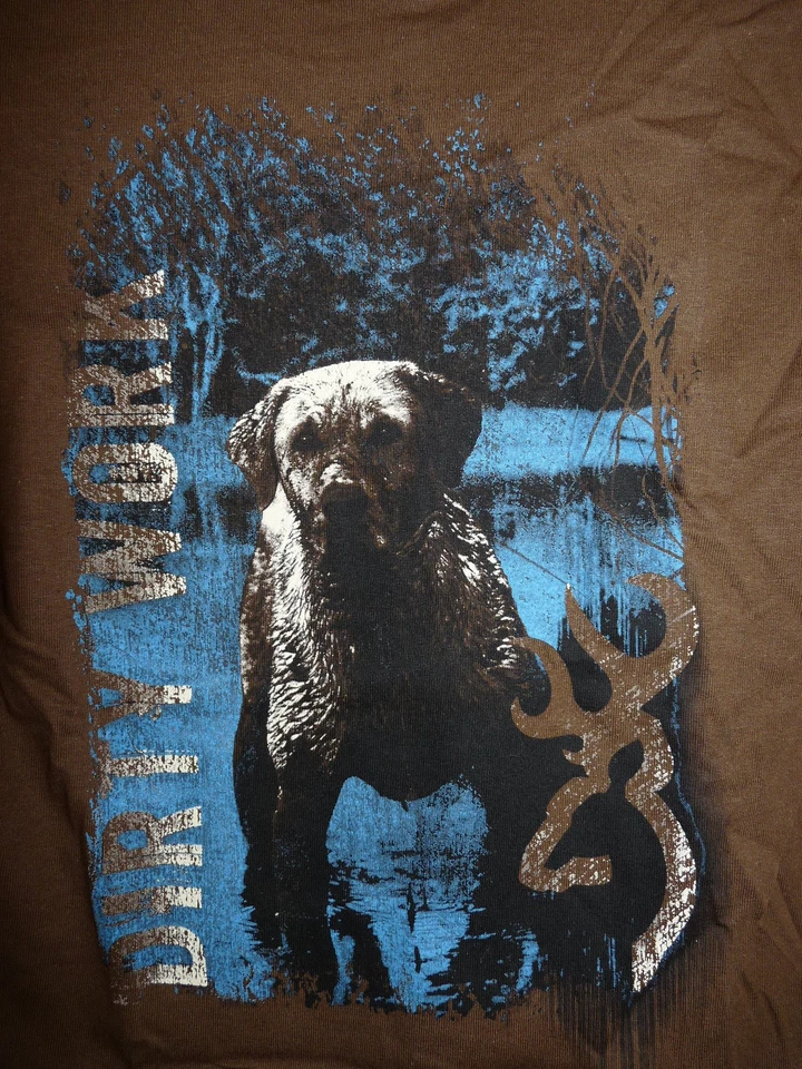 Browning Youth "Muddy Dog" Coffee Brown Short Sleeved Tee Shirt New With Tags - Image 4 of 4