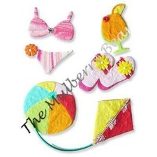 5 Beach Vacation trip summer Embellishments Handmade paper Scrapbook Party cards