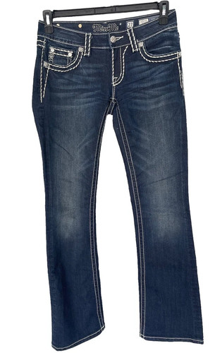 Miss Me Signature Boot Womens Low Rise Denim Blue Jeans Size 27x30 - Picture 2 of 10