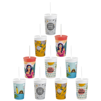 Engelland 10 X Kinderbecher Mit Deckel Trinkbecher Plastikbecher 330 Ml Mix