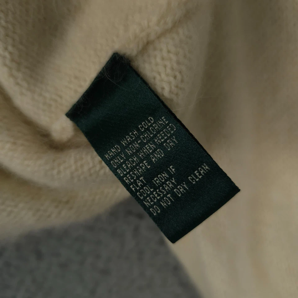 Lauren Ralph Lauren Sweater Women M Cream Angora Wool Shrug Bolero Shawl Jeweled - Image 4 of 4