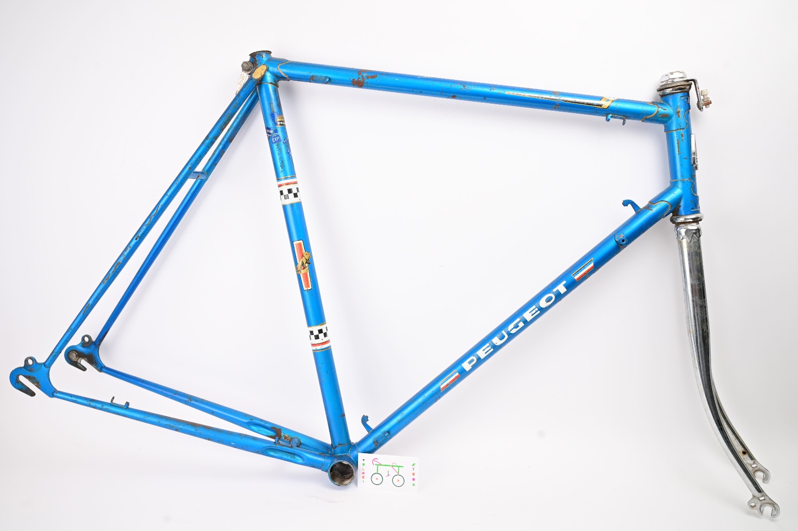 Vintage 1970s PEUGEOT Blue Cadre Allege 27" Road Bicycle Bike Frame/Fork 60cm (139.99 USD)