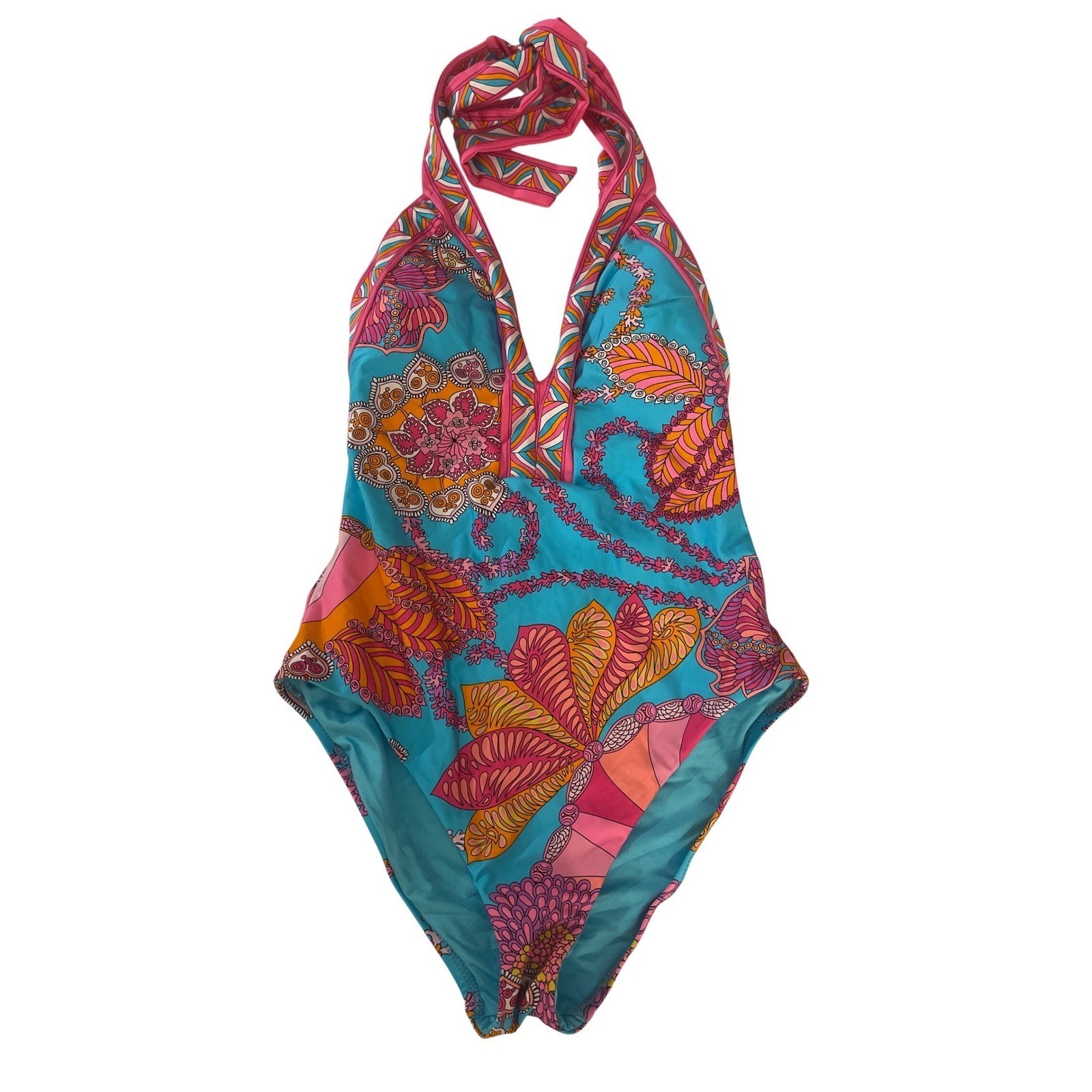 Trina Turk NWOT Meilani Plunge One Piece Swimsuit Women's Size 8