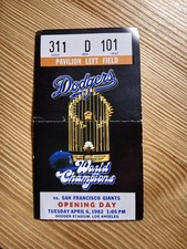 Los Angles Dodgers ticket stub April 6, 1982. Creases