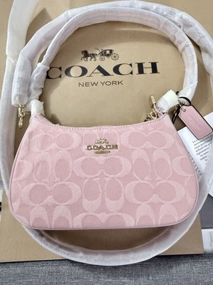COACH NWT Teri mini Crossbody Bag in Signature Pink Denim CFF97