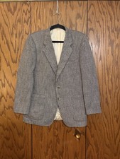 Vintage Givenchy Monsieur Wool Herringbone Blazer Mens 40R USA Tweed Jacket