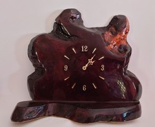 Vintage Live Edge Wall Clock Burl Wood Tree Slab Handmade Epoxy Coating