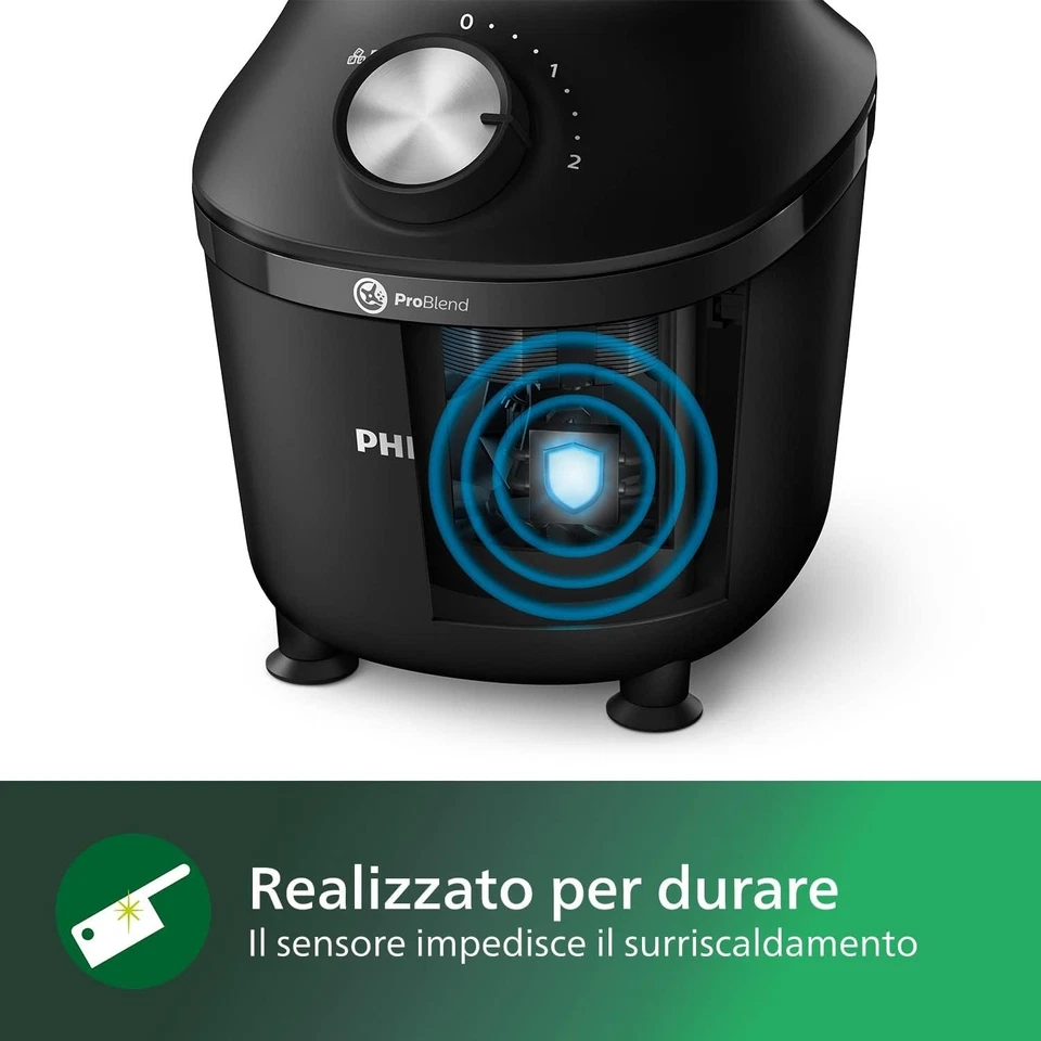 Philips Serie 3000 Frullatore – Bicchiere in Vetro Resistente da 2L, Tecnologia - Immagine 4 di 4