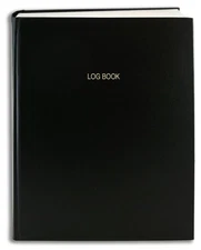 Log Book/Multipurpose Log Book - 96 Pages 8'' x 10'' Black Cover Section Sewn...