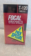 Blank VHS Tapes 4 Pack Focal T-120 HQ Video Cassettes New Sealed