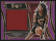 2023-24 Select Jumbo Rookie Swatches Purple Prizms #1 Emoni Bates Jersey /99