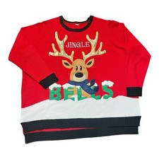 "Jingle Bells" Reindeer Christmas Sweater XL