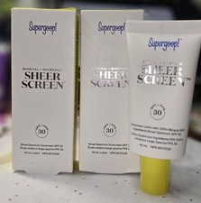2 Supergoop Mineral Sheer Screen Sunscreen Broad Spectrum SPF 30