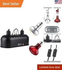 15-Inch Reptile Heat Lamp Fixture with Basking  Infrared Lighting Included