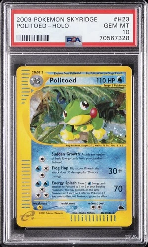 2003 POKEMON SKYRIDGE #H23 POLITOED-HOLO PSA 10