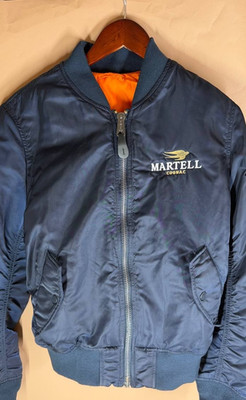 Alpha Industries MA-1 Bomber Jacket Martell Cognac Blue Flight Jacket Womens M